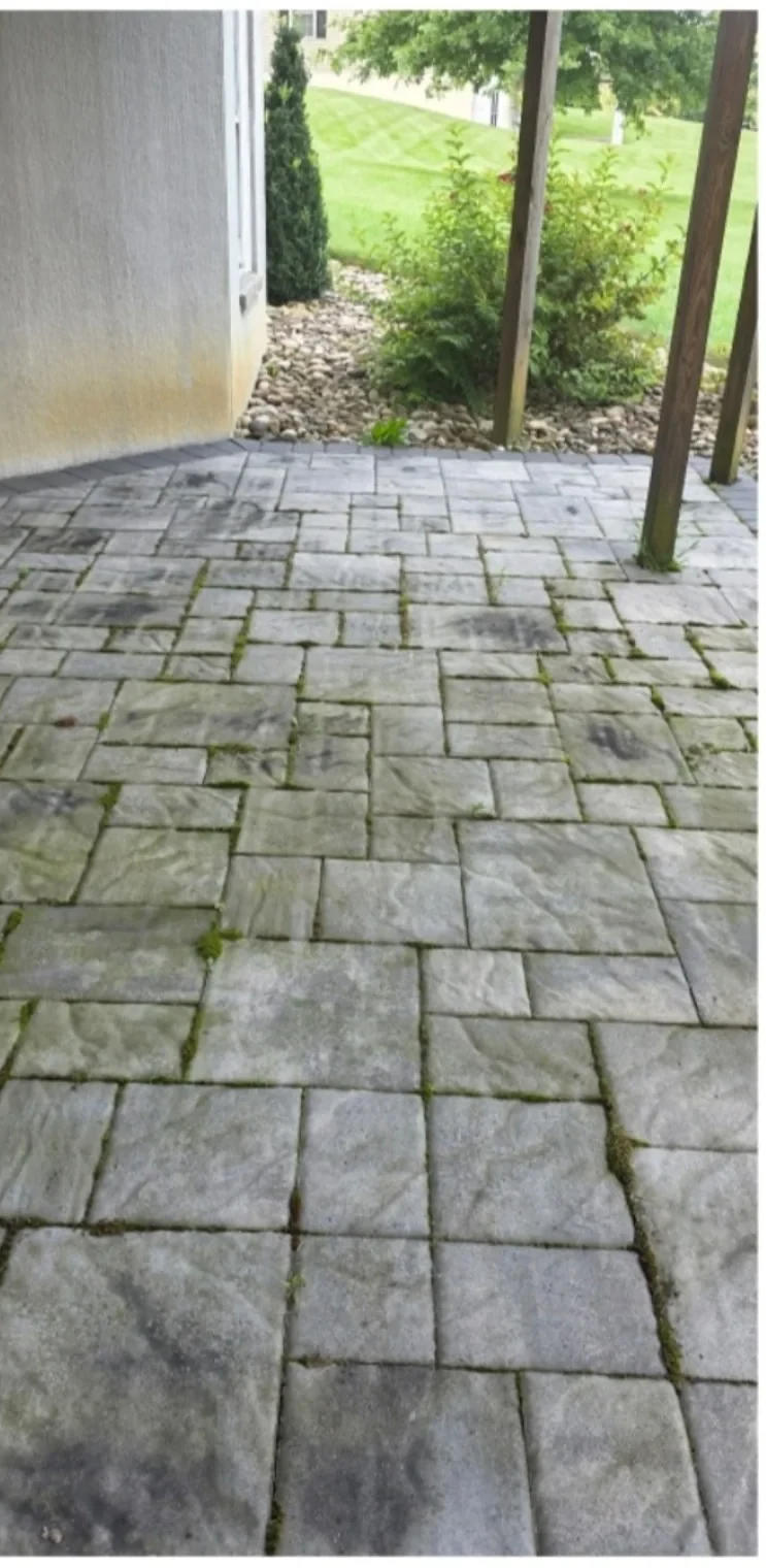 Paver patio before cleaning by NextGen Power Wash