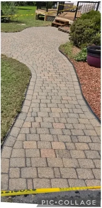 Paver walkway after cleaning by NextGen Power Wash